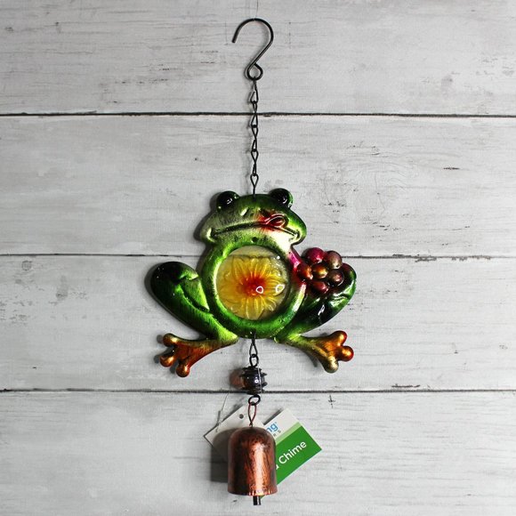 NEW Metal Wind Chime Noise Maker Garden Patio Outdoor Yard Decor Frog - Picture 1 of 5